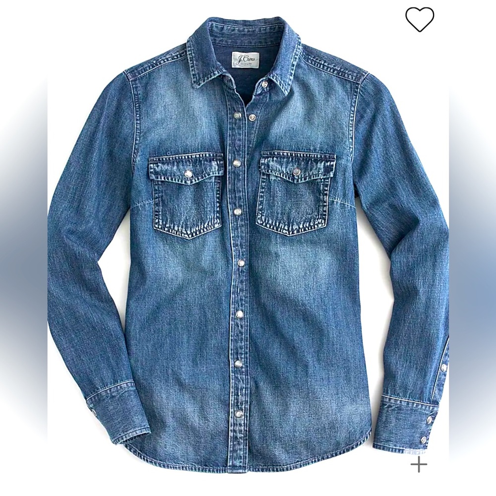 J. Crew Chambray Shirt Indigo US 6